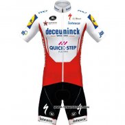 2020 Maillot Ciclismo Deceuninck Quick Step Blanc Rouge Manches Courtes et Cuissard (2)